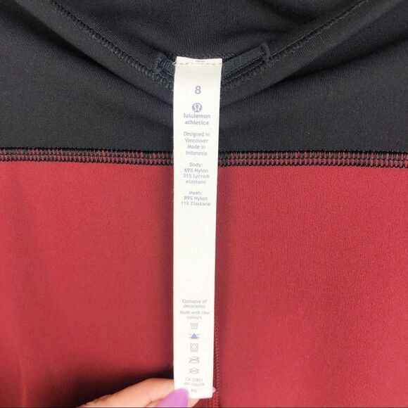 LULULEMON | Train Times Crop Leggings 17” Tights Brick Red/Black Women’s Size 8 - Picture 10 of 13
